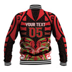 Custom Aotearoa Ngati Maru Baseball Jacket New Zealand Traditional Maori Pattern