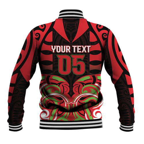Custom Aotearoa Ngati Maru Baseball Jacket New Zealand Traditional Maori Pattern