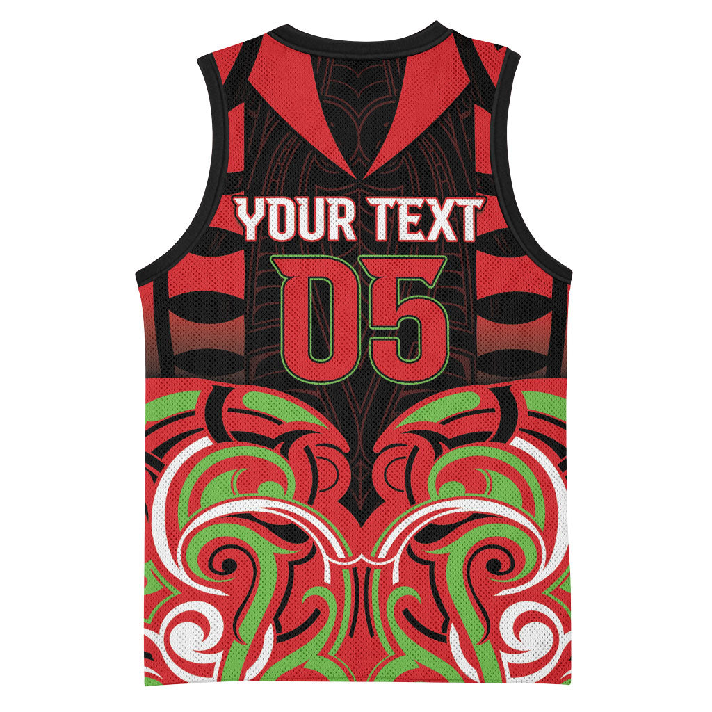 Custom Aotearoa Ngati Maru Basketball Jersey New Zealand Traditional Maori Pattern
