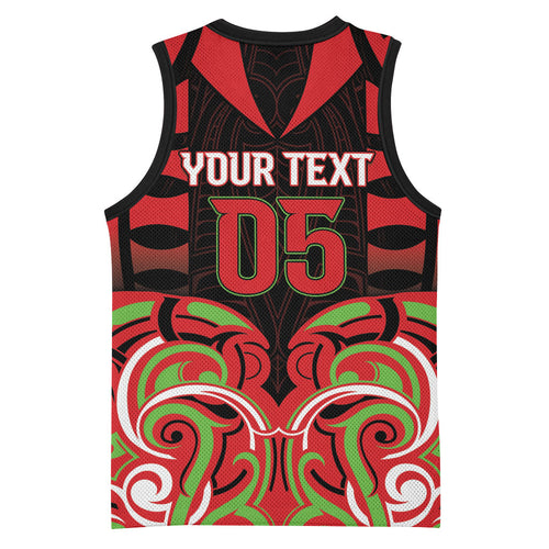 Custom Aotearoa Ngati Maru Basketball Jersey New Zealand Traditional Maori Pattern