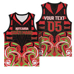 Custom Aotearoa Ngati Maru Basketball Jersey New Zealand Traditional Maori Pattern