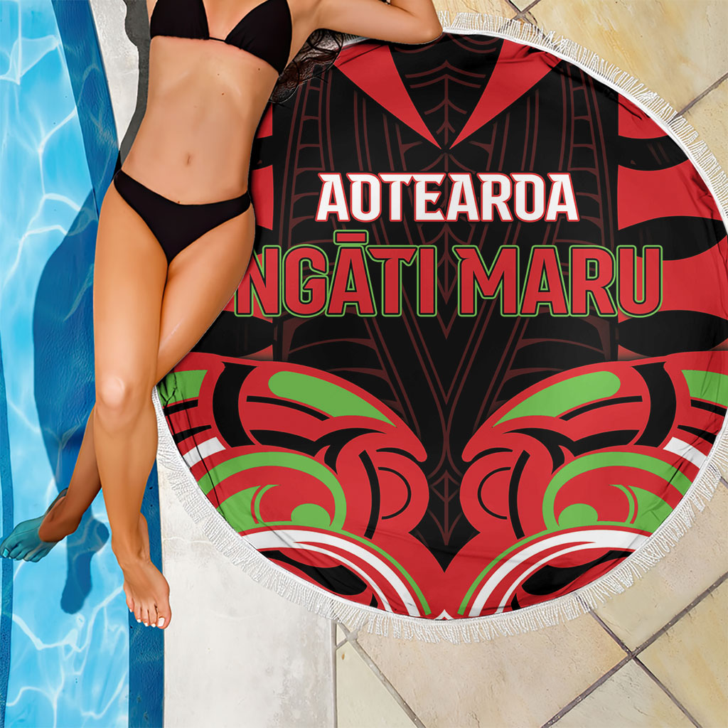 Aotearoa Ngati Maru Beach Blanket New Zealand Traditional Maori Pattern