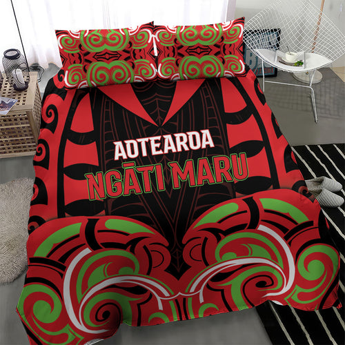 Aotearoa Ngati Maru Bedding Set New Zealand Traditional Maori Pattern