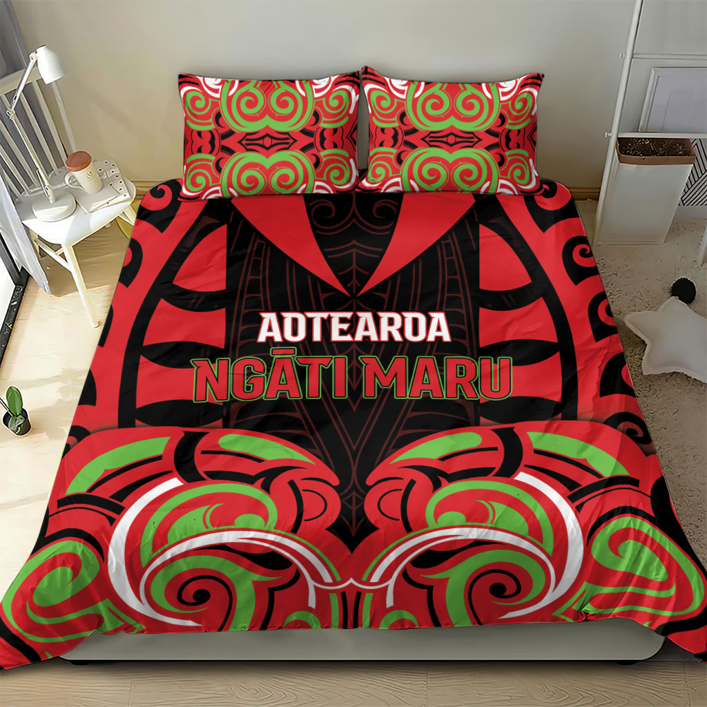 Aotearoa Ngati Maru Bedding Set New Zealand Traditional Maori Pattern
