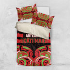 Aotearoa Ngati Maru Bedding Set New Zealand Traditional Maori Pattern