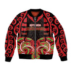 Custom Aotearoa Ngati Maru Bomber Jacket New Zealand Traditional Maori Pattern