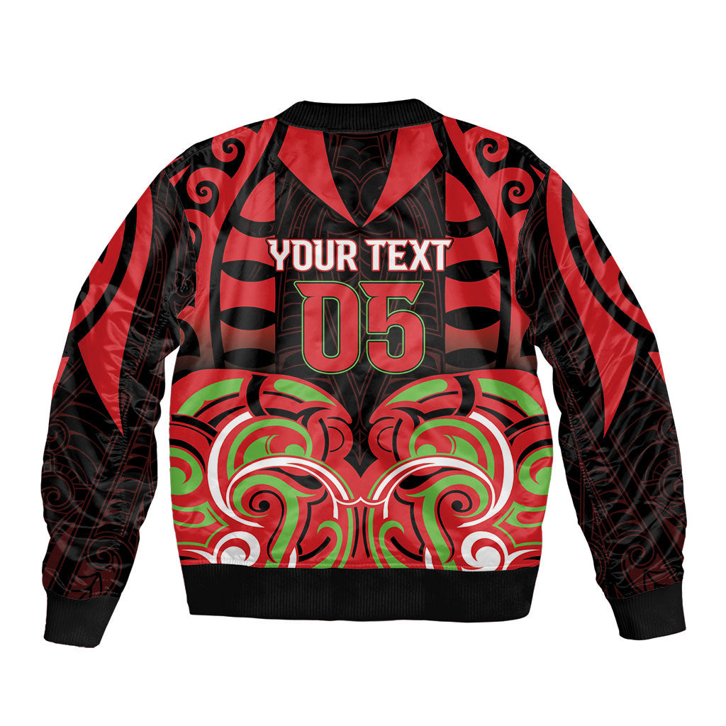 Custom Aotearoa Ngati Maru Bomber Jacket New Zealand Traditional Maori Pattern