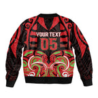 Custom Aotearoa Ngati Maru Bomber Jacket New Zealand Traditional Maori Pattern