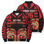 Custom Aotearoa Ngati Maru Bomber Puffer Jacket New Zealand Traditional Maori Pattern