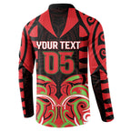 Custom Aotearoa Ngati Maru Button Sweatshirt New Zealand Traditional Maori Pattern