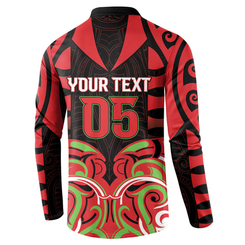 Custom Aotearoa Ngati Maru Button Sweatshirt New Zealand Traditional Maori Pattern