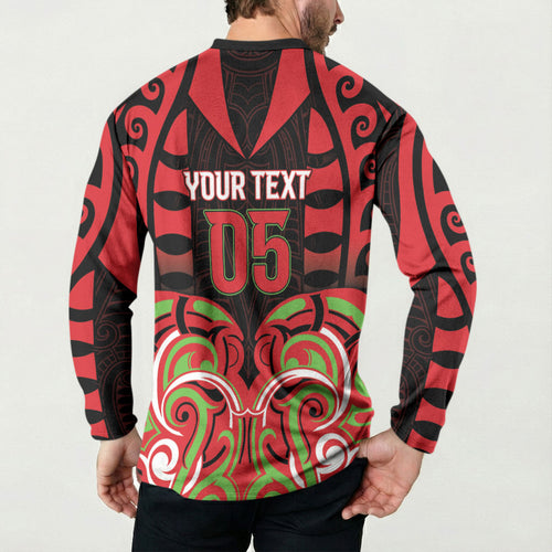 Custom Aotearoa Ngati Maru Button Sweatshirt New Zealand Traditional Maori Pattern