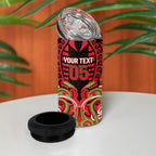 Custom Aotearoa Ngati Maru 4 in 1 Can Cooler Tumbler New Zealand Traditional Maori Pattern