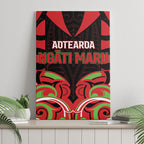Aotearoa Ngati Maru Canvas Wall Art New Zealand Traditional Maori Pattern