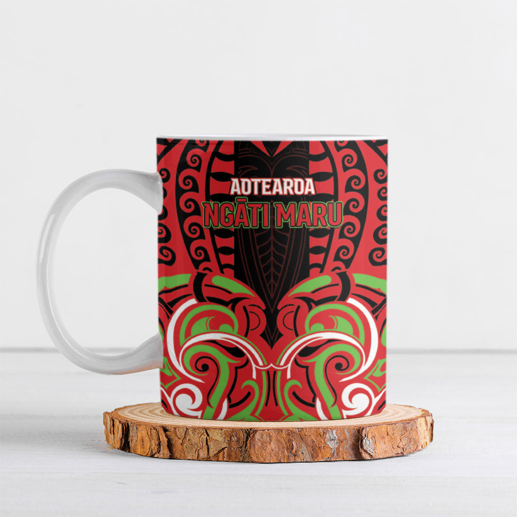 Custom Aotearoa Ngati Maru Ceramic Mug New Zealand Traditional Maori Pattern