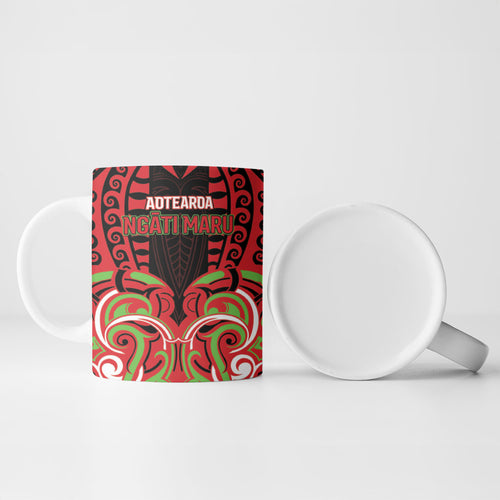 Custom Aotearoa Ngati Maru Ceramic Mug New Zealand Traditional Maori Pattern