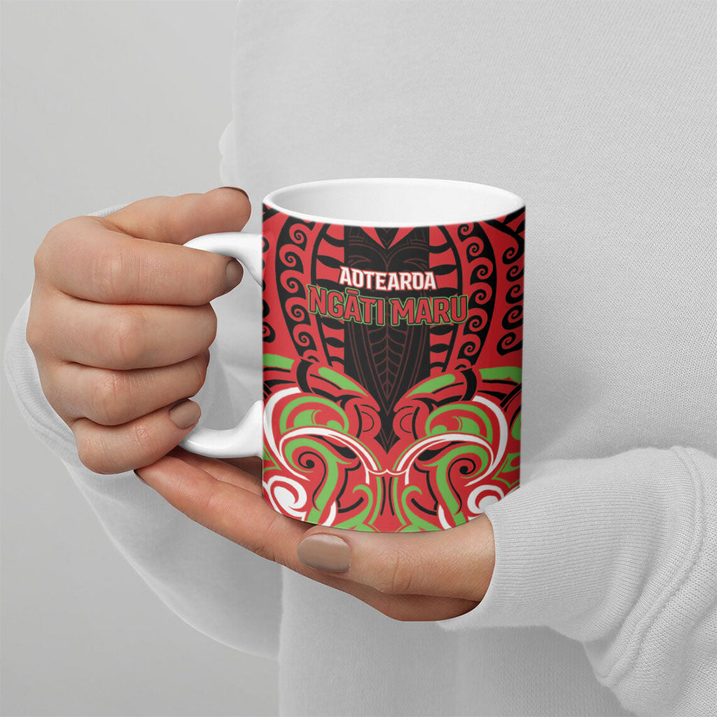 Custom Aotearoa Ngati Maru Ceramic Mug New Zealand Traditional Maori Pattern