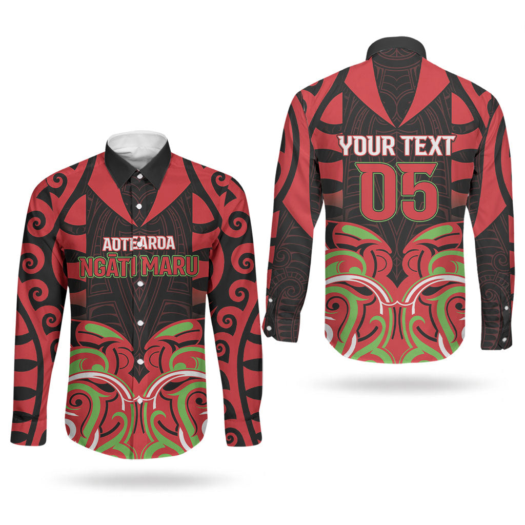 Custom Aotearoa Ngati Maru Couples Matching Short Sleeve Bodycon Dress and Long Sleeve Button Shirt New Zealand Traditional Maori Pattern