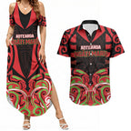 Custom Aotearoa Ngati Maru Couples Matching Summer Maxi Dress and Hawaiian Shirt New Zealand Traditional Maori Pattern