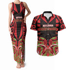 Custom Aotearoa Ngati Maru Couples Matching Tank Maxi Dress and Hawaiian Shirt New Zealand Traditional Maori Pattern