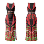 Custom Aotearoa Ngati Maru Couples Matching Tank Maxi Dress and Hawaiian Shirt New Zealand Traditional Maori Pattern