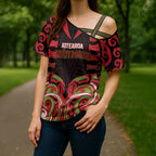 Custom Aotearoa Ngati Maru Cross Shoulder Shirt New Zealand Traditional Maori Pattern