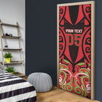 Custom Aotearoa Ngati Maru Door Cover New Zealand Traditional Maori Pattern