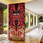Custom Aotearoa Ngati Maru Door Cover New Zealand Traditional Maori Pattern