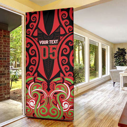 Custom Aotearoa Ngati Maru Door Cover New Zealand Traditional Maori Pattern