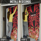 Custom Aotearoa Ngati Maru Door Cover New Zealand Traditional Maori Pattern
