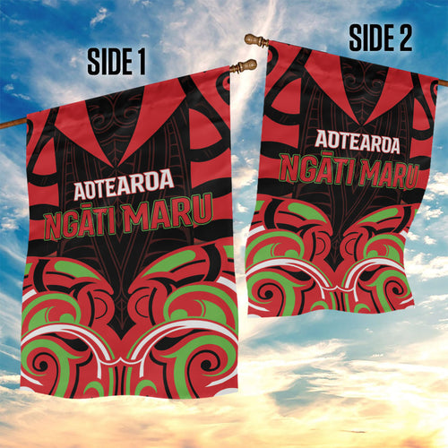 Aotearoa Ngati Maru Garden Flag New Zealand Traditional Maori Pattern