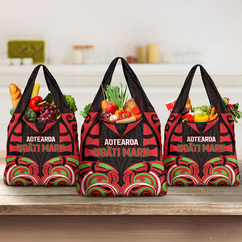 Aotearoa Ngati Maru Grocery Bag New Zealand Traditional Maori Pattern