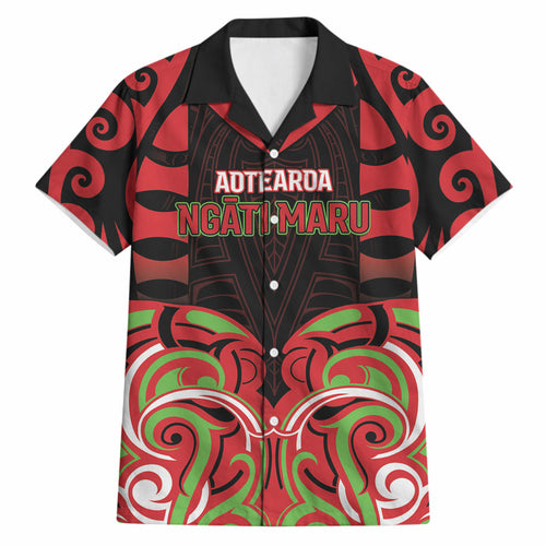 Custom Aotearoa Ngati Maru Hawaiian Shirt New Zealand Traditional Maori Pattern