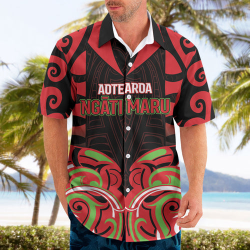 Custom Aotearoa Ngati Maru Hawaiian Shirt New Zealand Traditional Maori Pattern