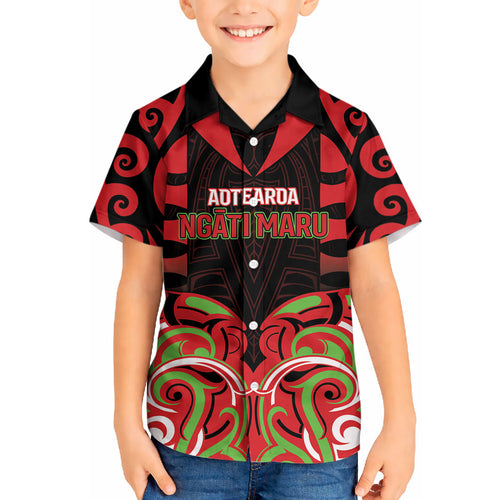 Custom Aotearoa Ngati Maru Hawaiian Shirt New Zealand Traditional Maori Pattern