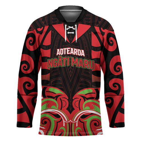 Custom Aotearoa Ngati Maru Hockey Jersey New Zealand Traditional Maori Pattern