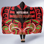 Aotearoa Ngati Maru Hooded Blanket New Zealand Traditional Maori Pattern