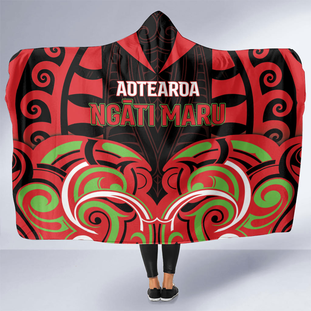 Aotearoa Ngati Maru Hooded Blanket New Zealand Traditional Maori Pattern