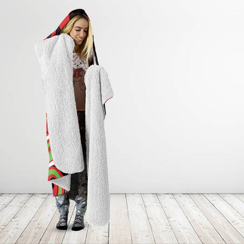 Aotearoa Ngati Maru Hooded Blanket New Zealand Traditional Maori Pattern