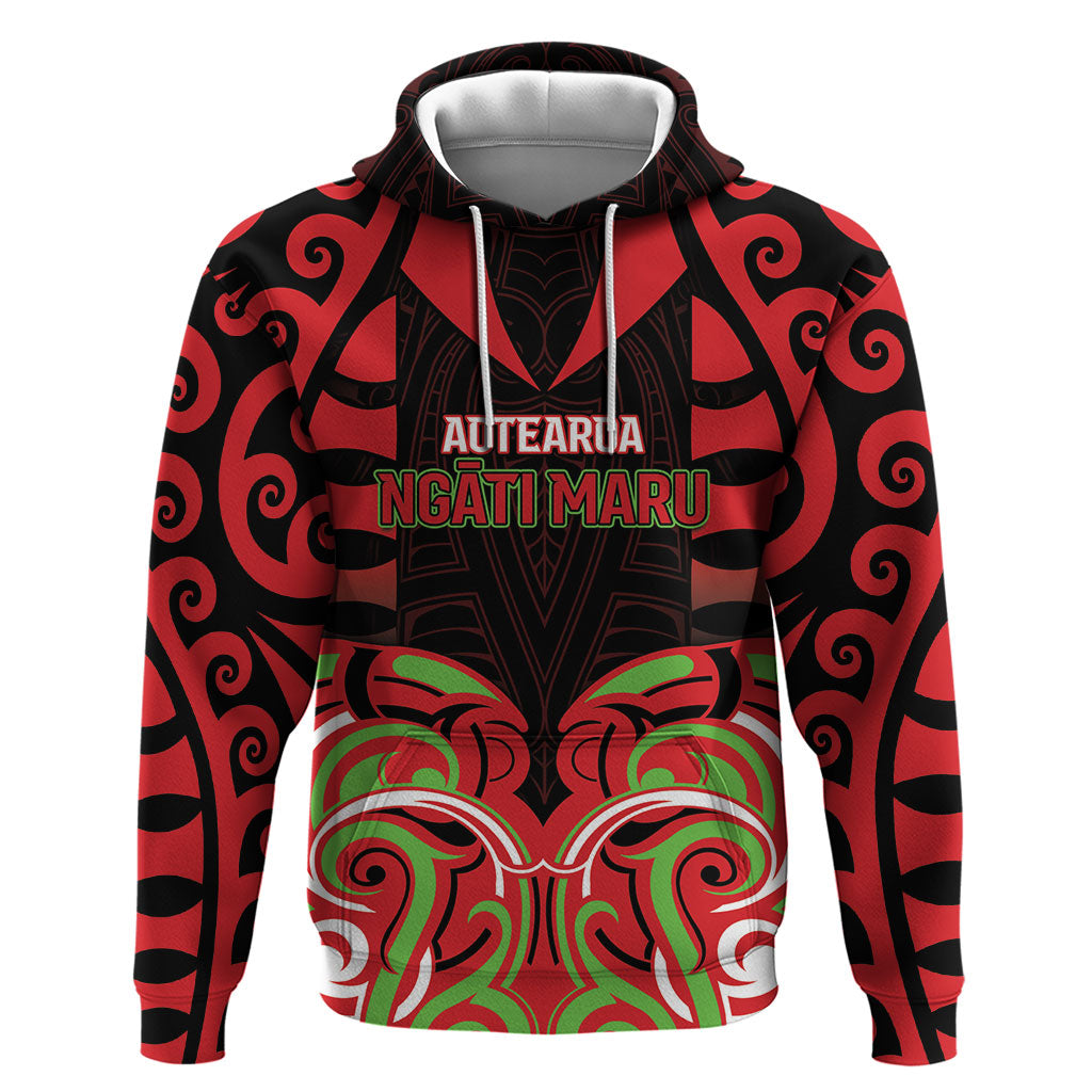 Custom Aotearoa Ngati Maru Hoodie New Zealand Traditional Maori Pattern