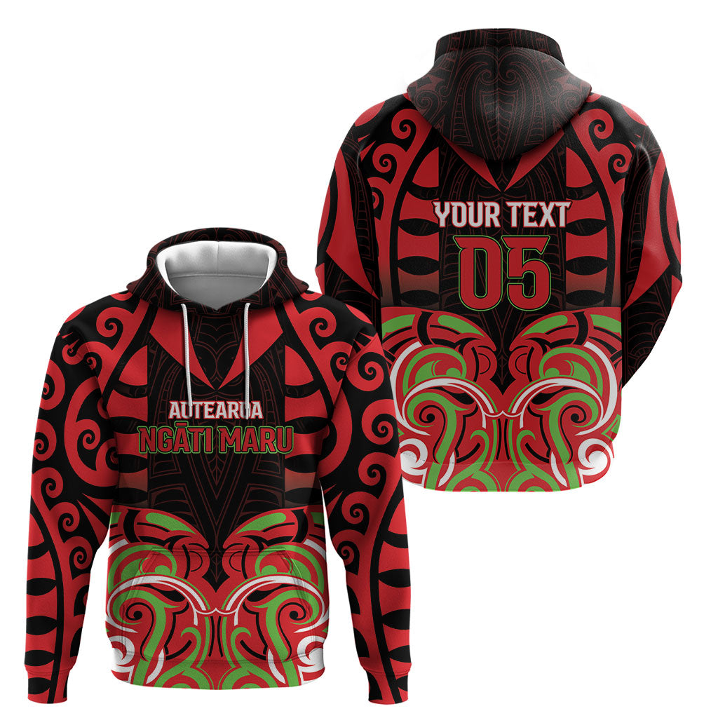 Custom Aotearoa Ngati Maru Hoodie New Zealand Traditional Maori Pattern