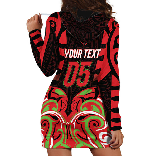 Custom Aotearoa Ngati Maru Hoodie Dress New Zealand Traditional Maori Pattern