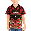 Custom Aotearoa Ngati Maru Kid Hawaiian Shirt New Zealand Traditional Maori Pattern