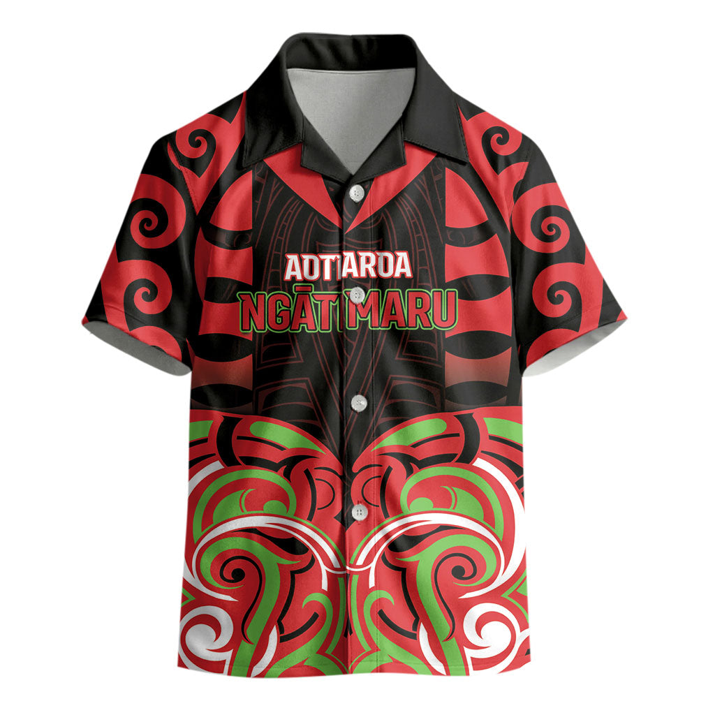 Custom Aotearoa Ngati Maru Kid Hawaiian Shirt New Zealand Traditional Maori Pattern