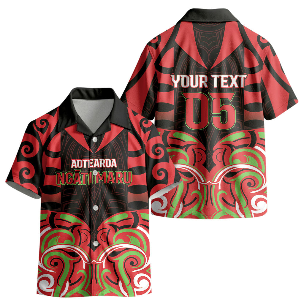 Custom Aotearoa Ngati Maru Kid Hawaiian Shirt New Zealand Traditional Maori Pattern