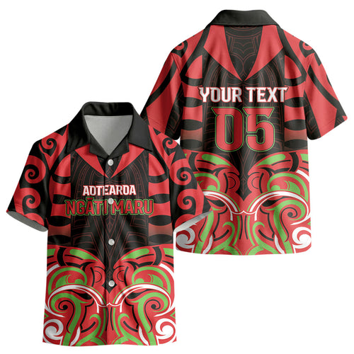 Custom Aotearoa Ngati Maru Kid Hawaiian Shirt New Zealand Traditional Maori Pattern