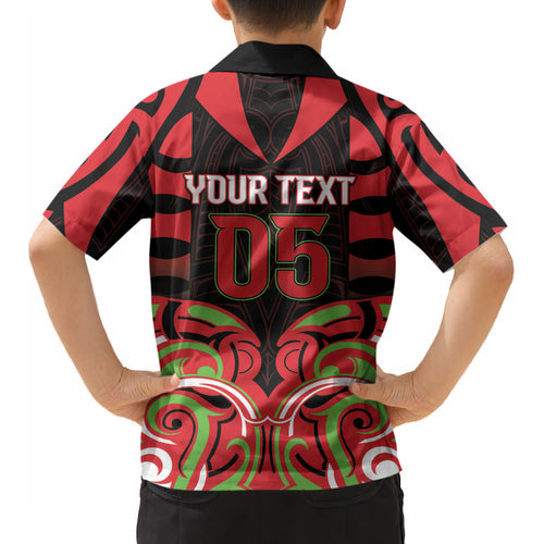 Custom Aotearoa Ngati Maru Kid Hawaiian Shirt New Zealand Traditional Maori Pattern
