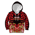 Custom Aotearoa Ngati Maru Kid Hoodie New Zealand Traditional Maori Pattern