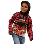 Custom Aotearoa Ngati Maru Kid Hoodie New Zealand Traditional Maori Pattern