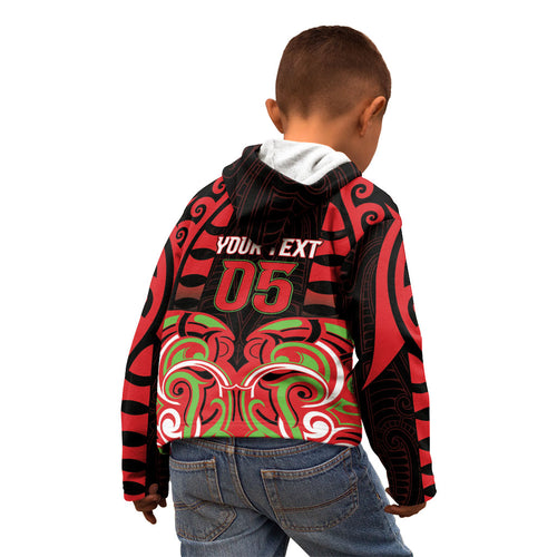 Custom Aotearoa Ngati Maru Kid Hoodie New Zealand Traditional Maori Pattern